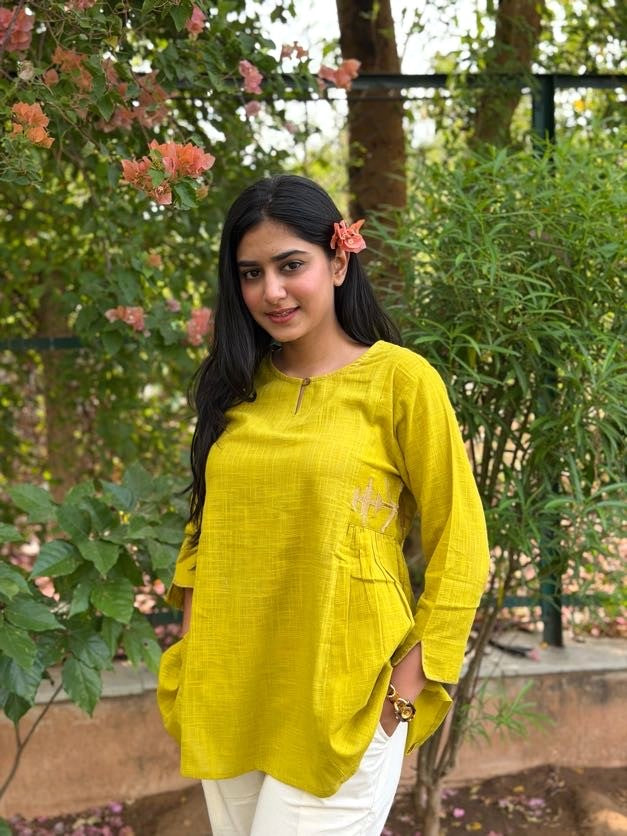 ZARIA Marigold Cotton Short Top