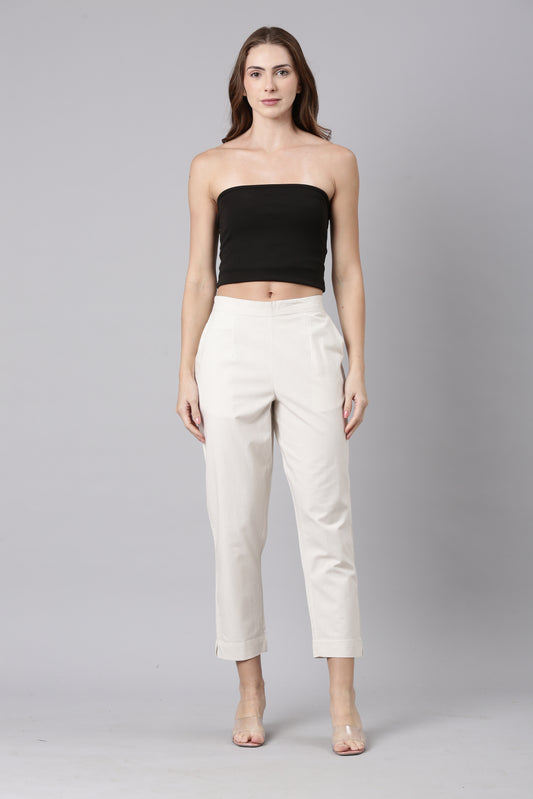 Women’s White Cotton Pant
