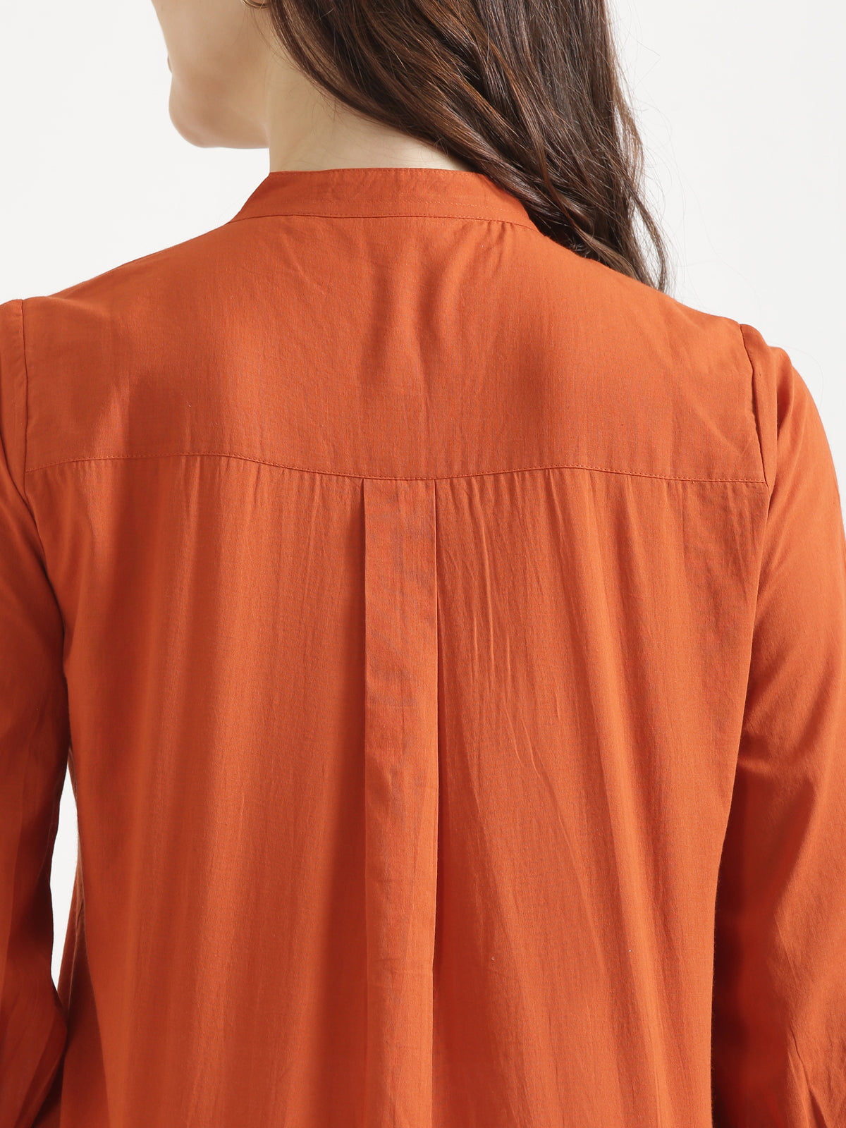 LIVAE Rust Handwork Cotton Short Top