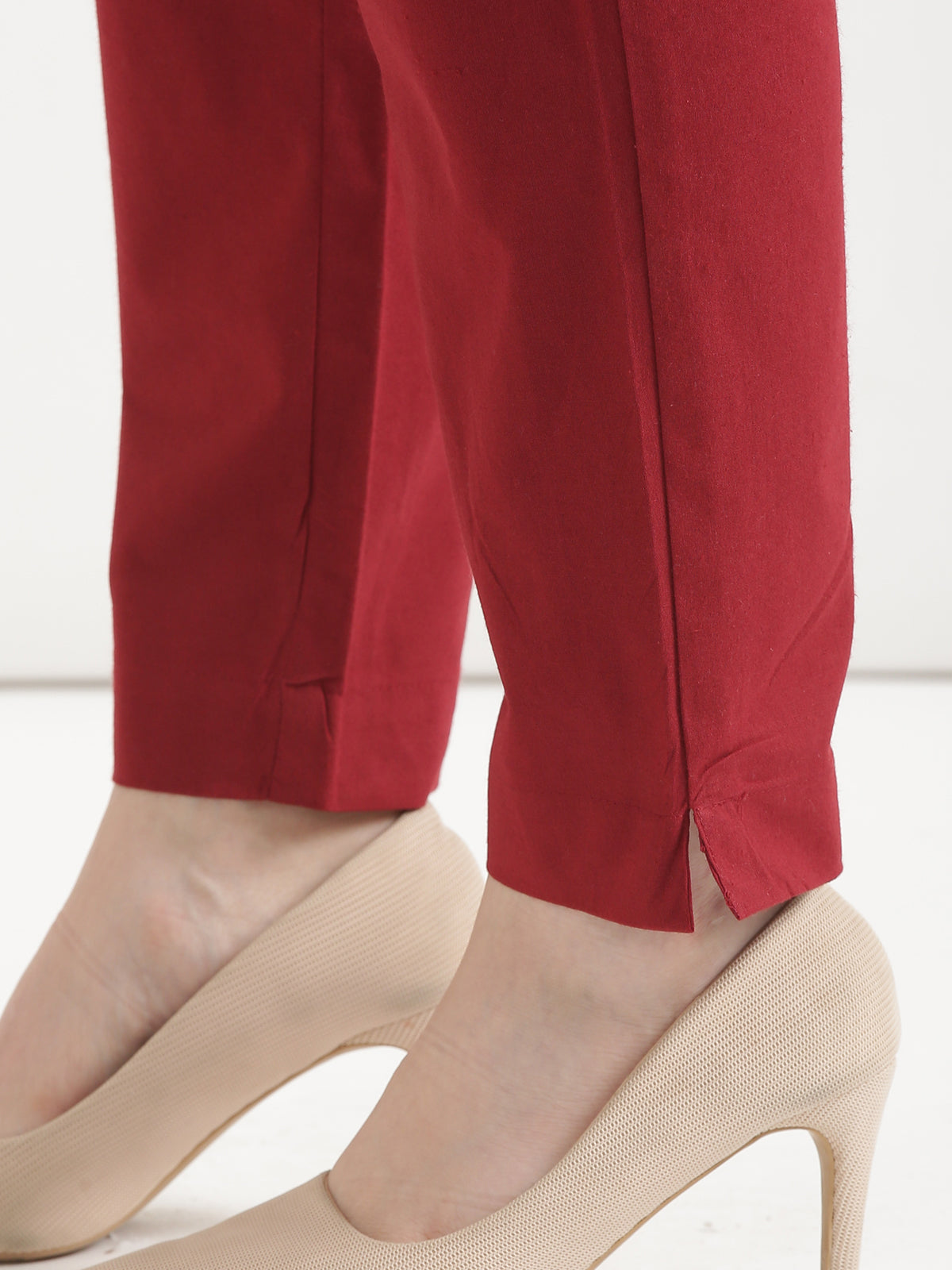 Women Maroon Cotton Pant