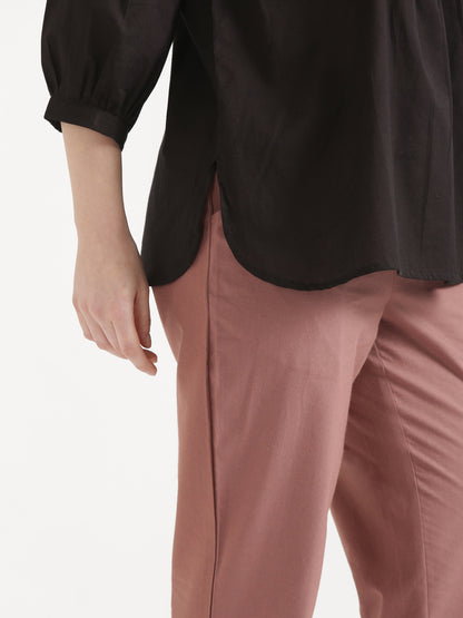 AIRA Black V-Neck Cotton Short Top