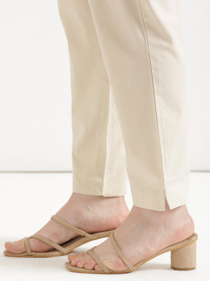 Women Beige Cotton Pant