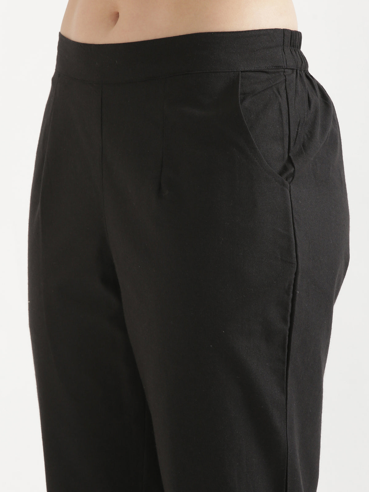 Women Black Cotton Pant