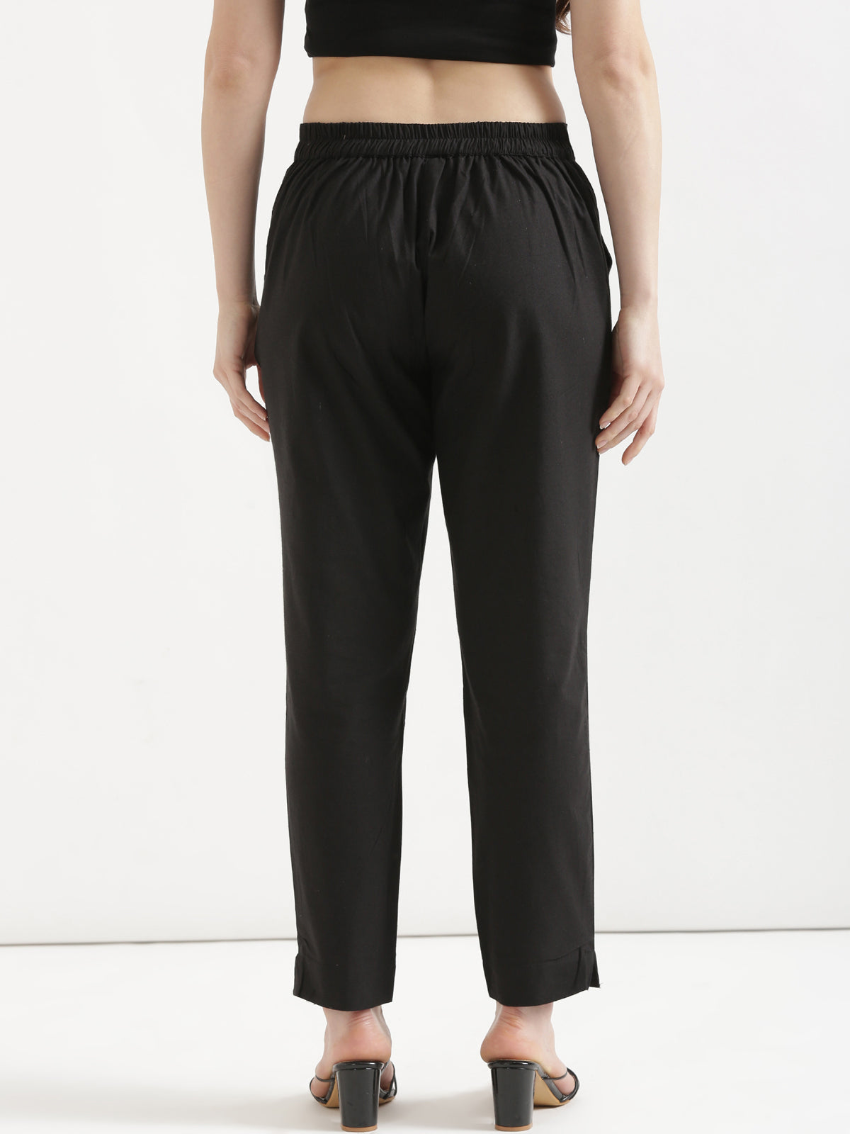 Women Black Cotton Pant