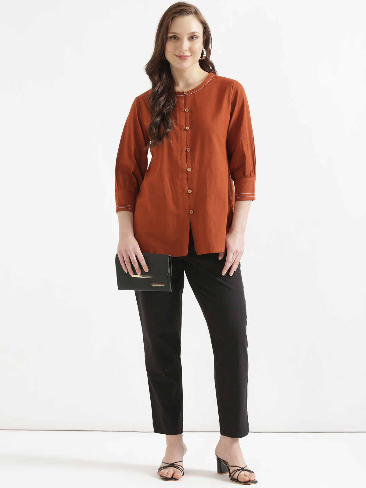 Women Black Cotton Pant