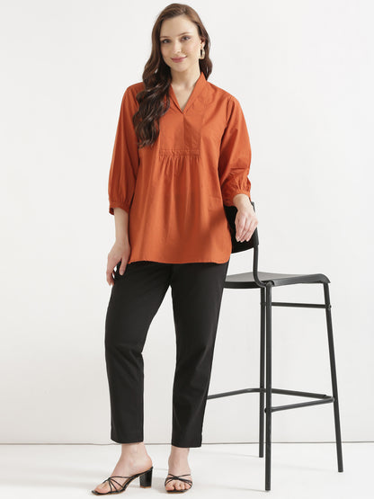 Women Black Cotton Pant