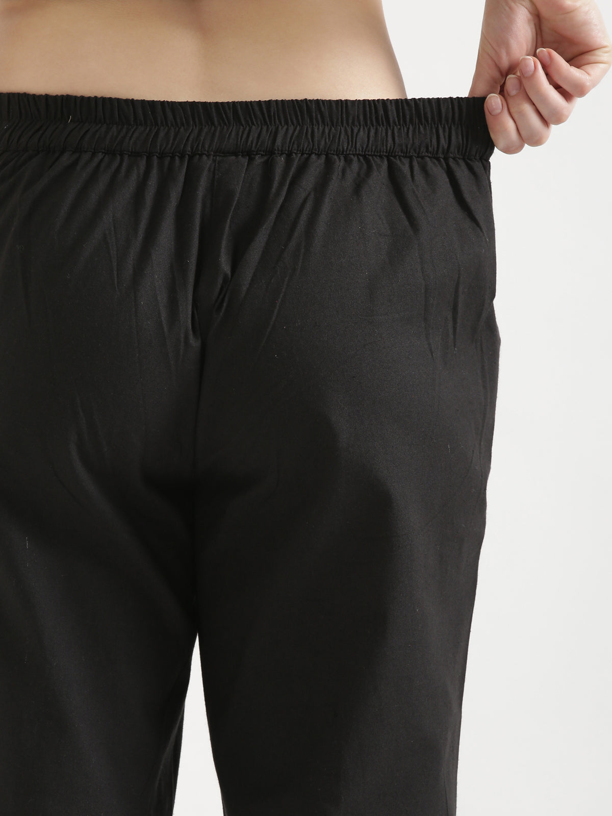 Women Black Cotton Pant