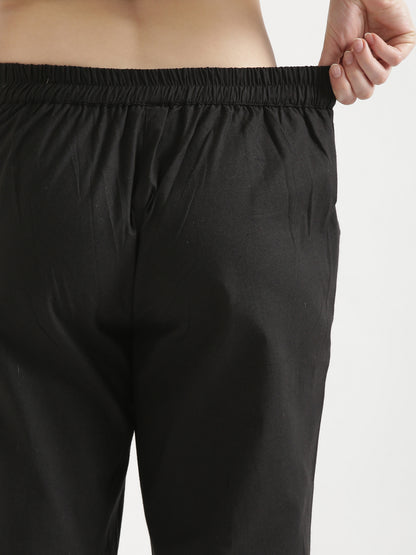 Women Black Cotton Pant