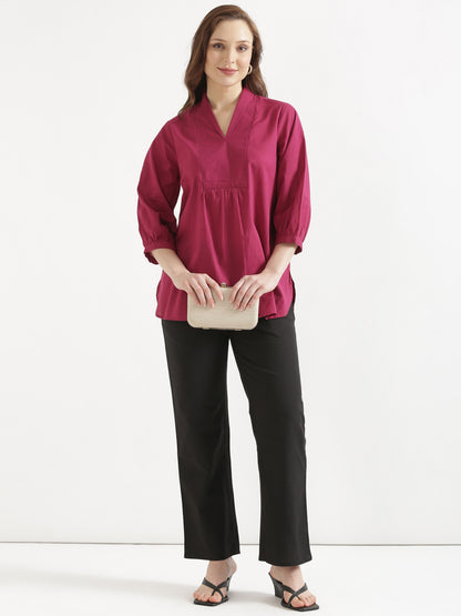 Women Black Wide Leg Cotton Pant