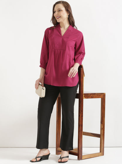 Women Black Wide Leg Cotton Pant