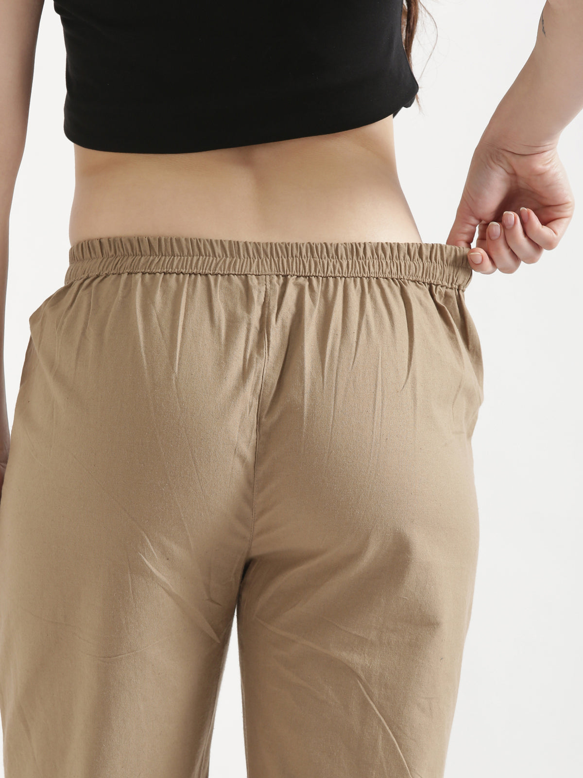 Women Chiku Brown Wide Leg Pant