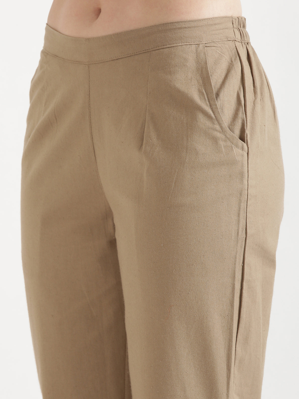 Women Chiku Brown Wide Leg Pant