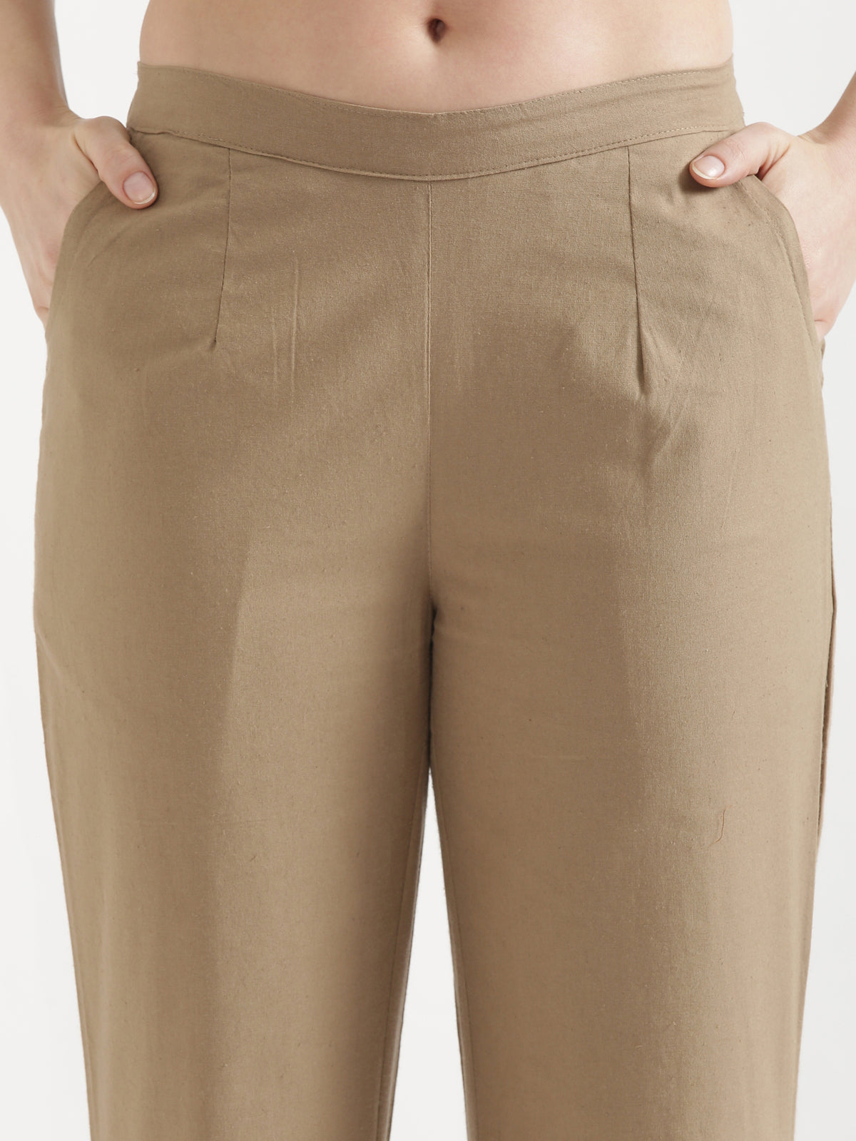 Women Chiku Brown Wide Leg Pant