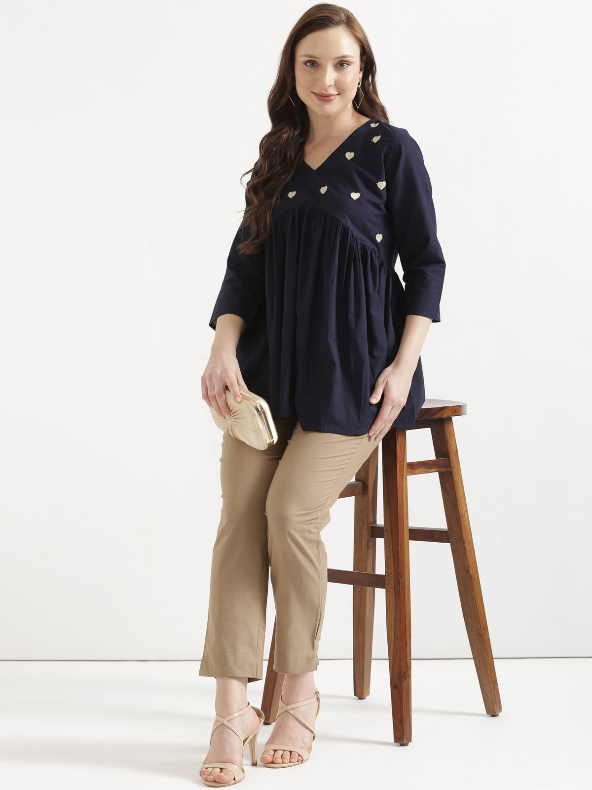 Women Chiku Brown Cotton Pant