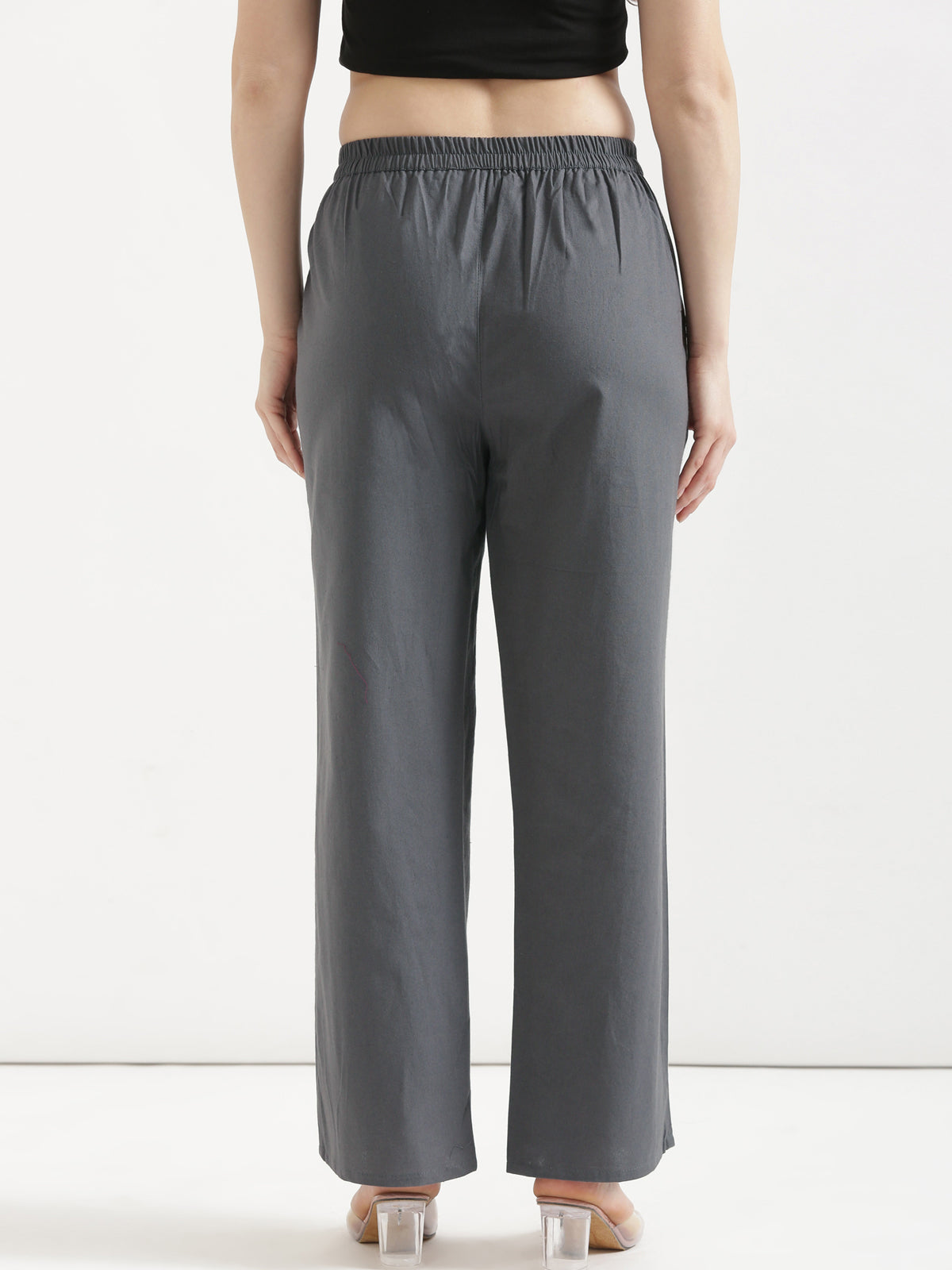 Women Gray Wide Leg Pant