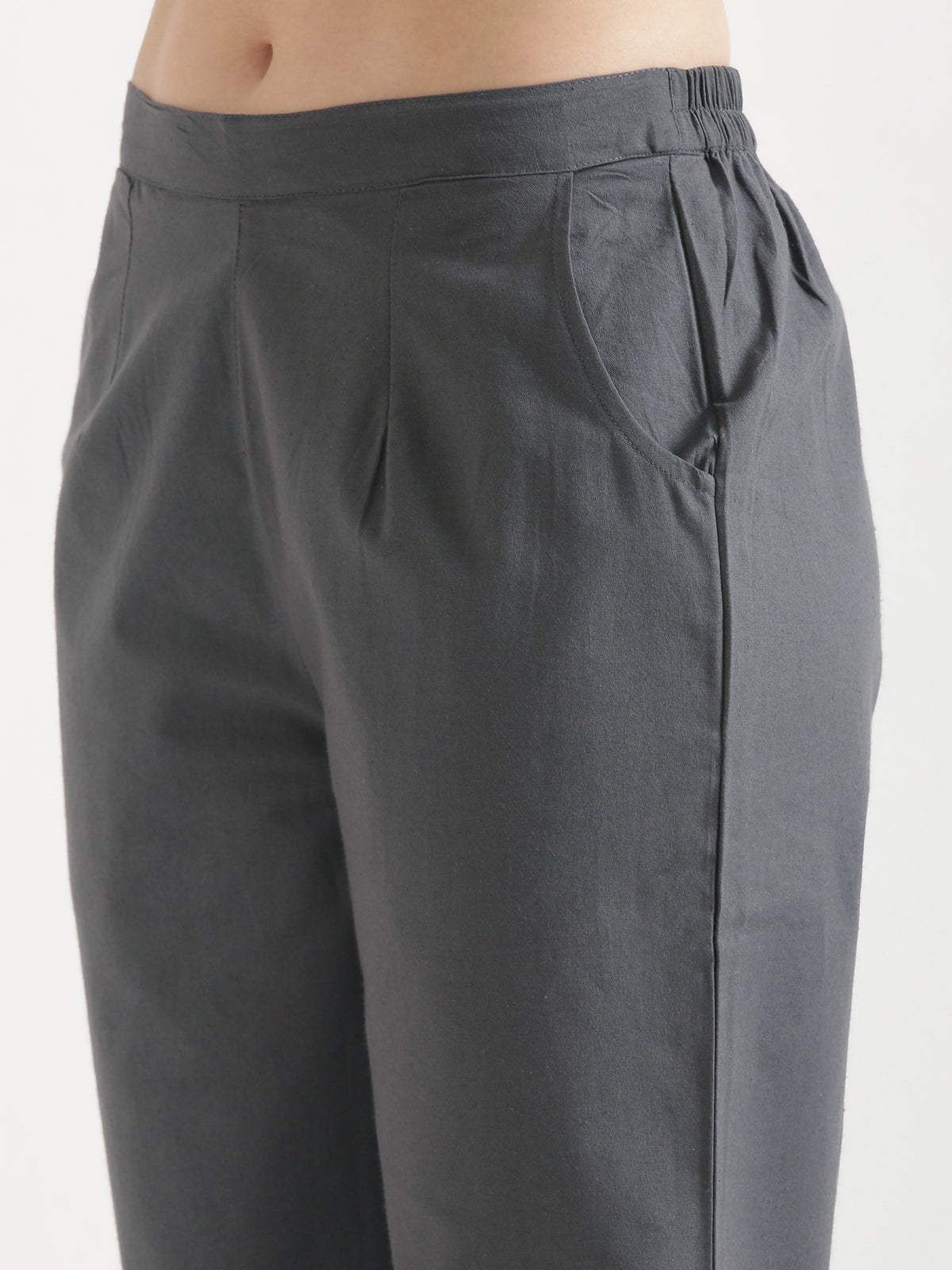 Women Gray Wide Leg Pant