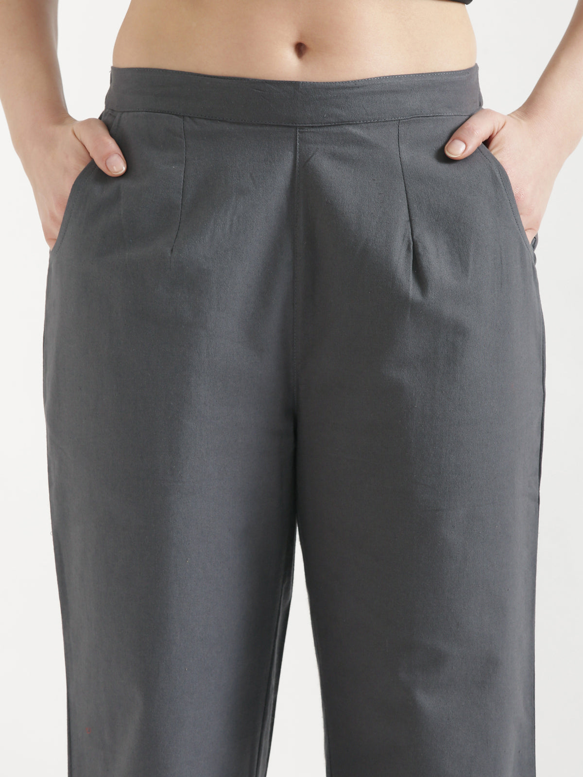 Women Gray Wide Leg Pant
