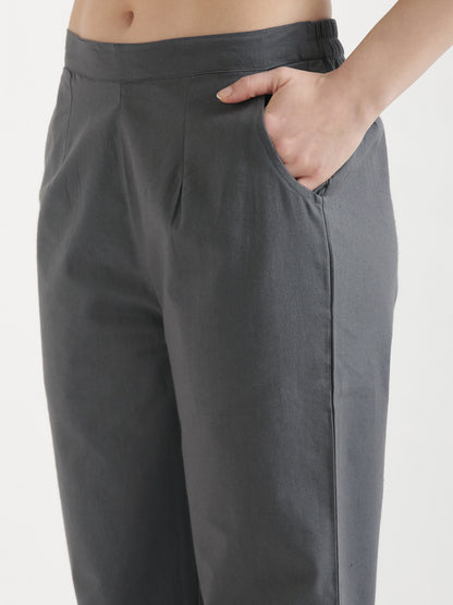 Women Gray Wide Leg Pant