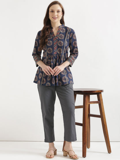 Women Gray Cotton Pant