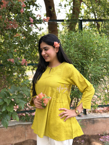 ZARIA Marigold Cotton Short Top