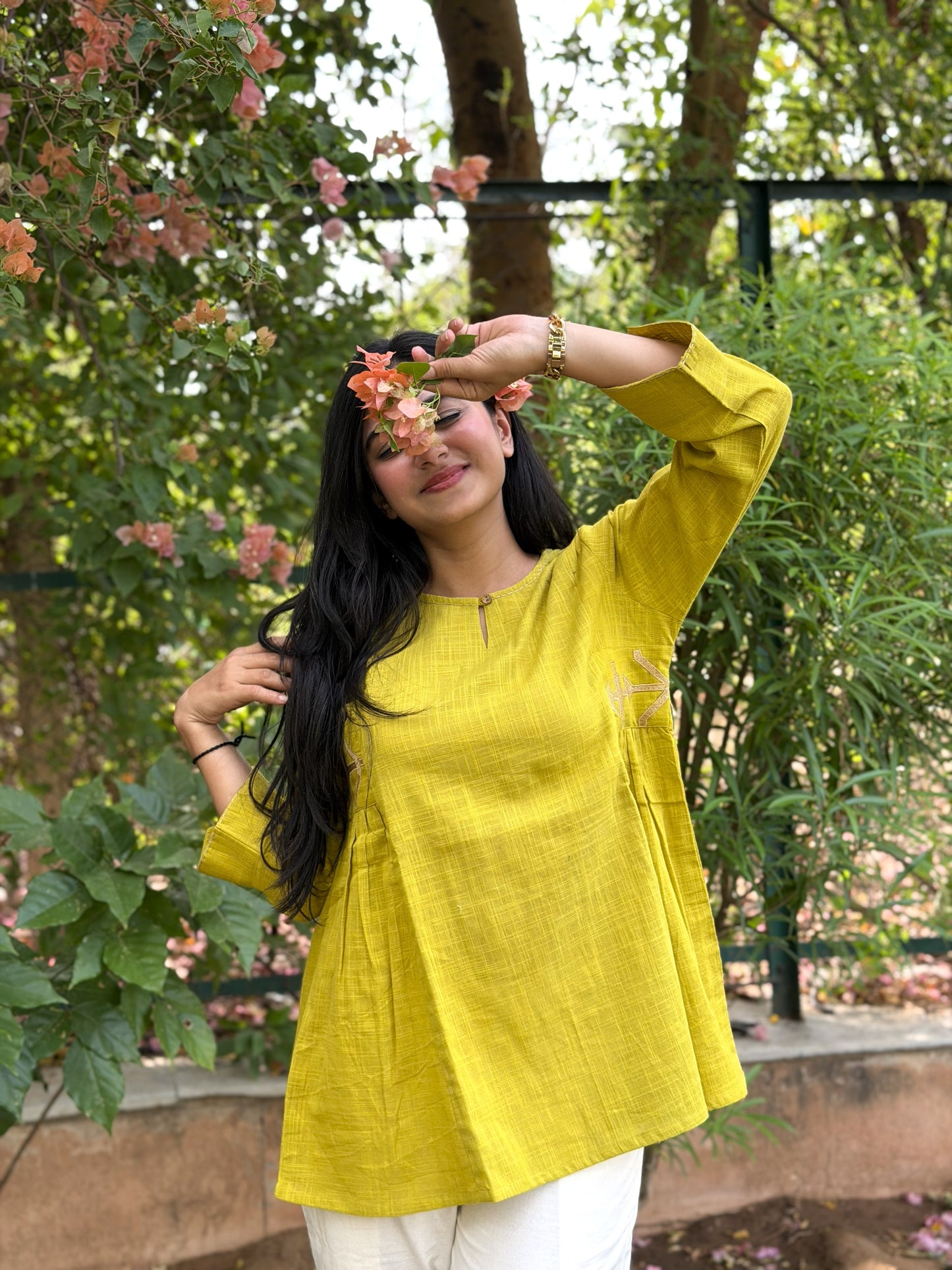 ZARIA Marigold Cotton Short Top