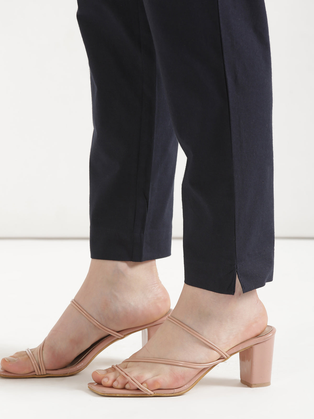 Women Navy Blue Cotton Pant