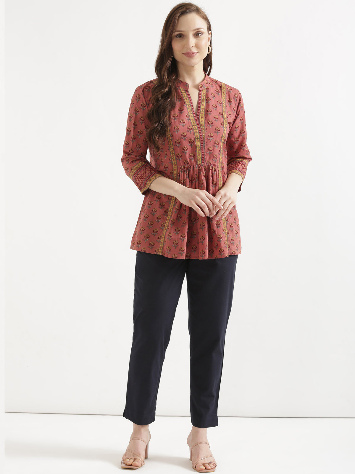 Women Navy Blue Cotton Pant