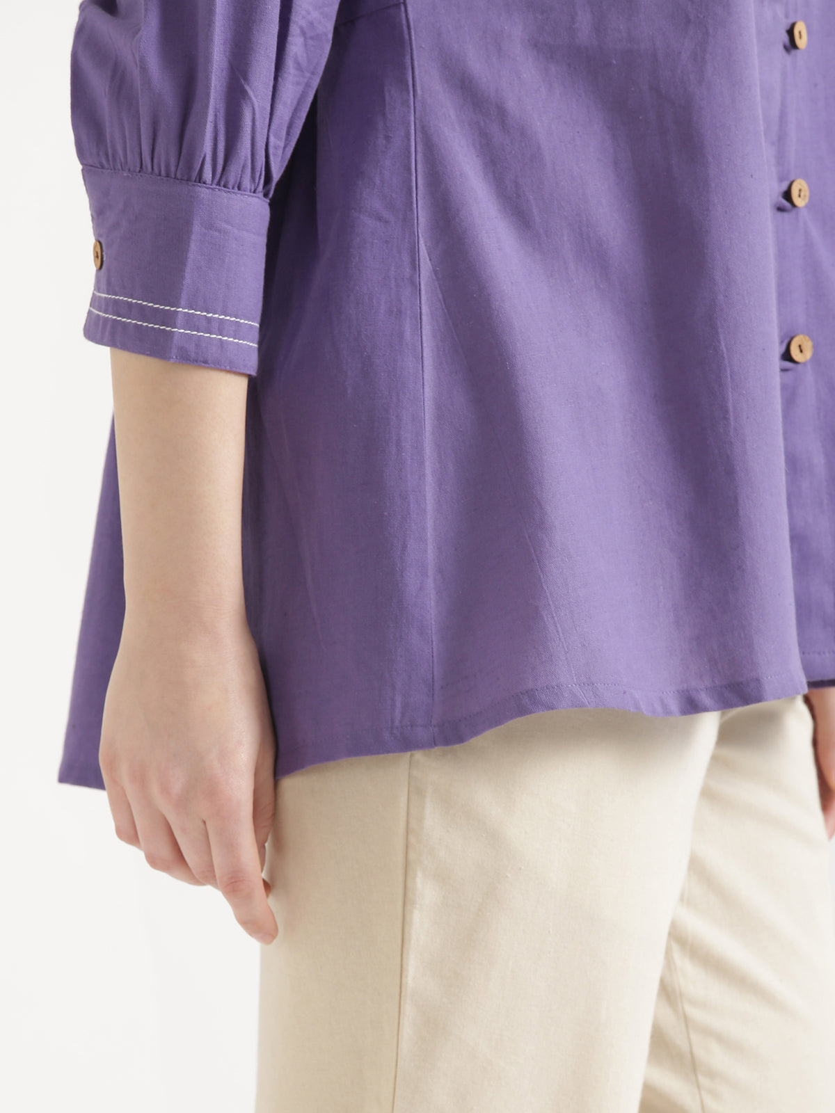 OLIVIA Purple Cotton Short Top