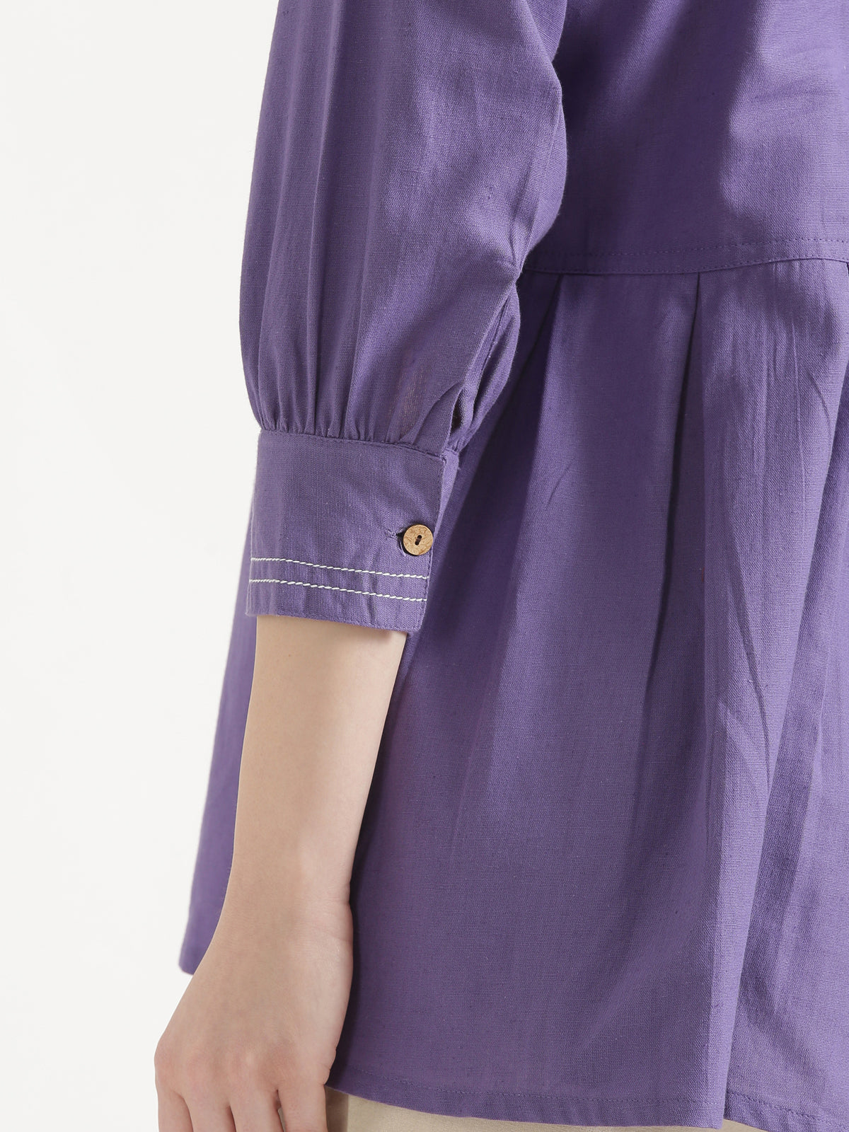 OLIVIA Purple Cotton Short Top