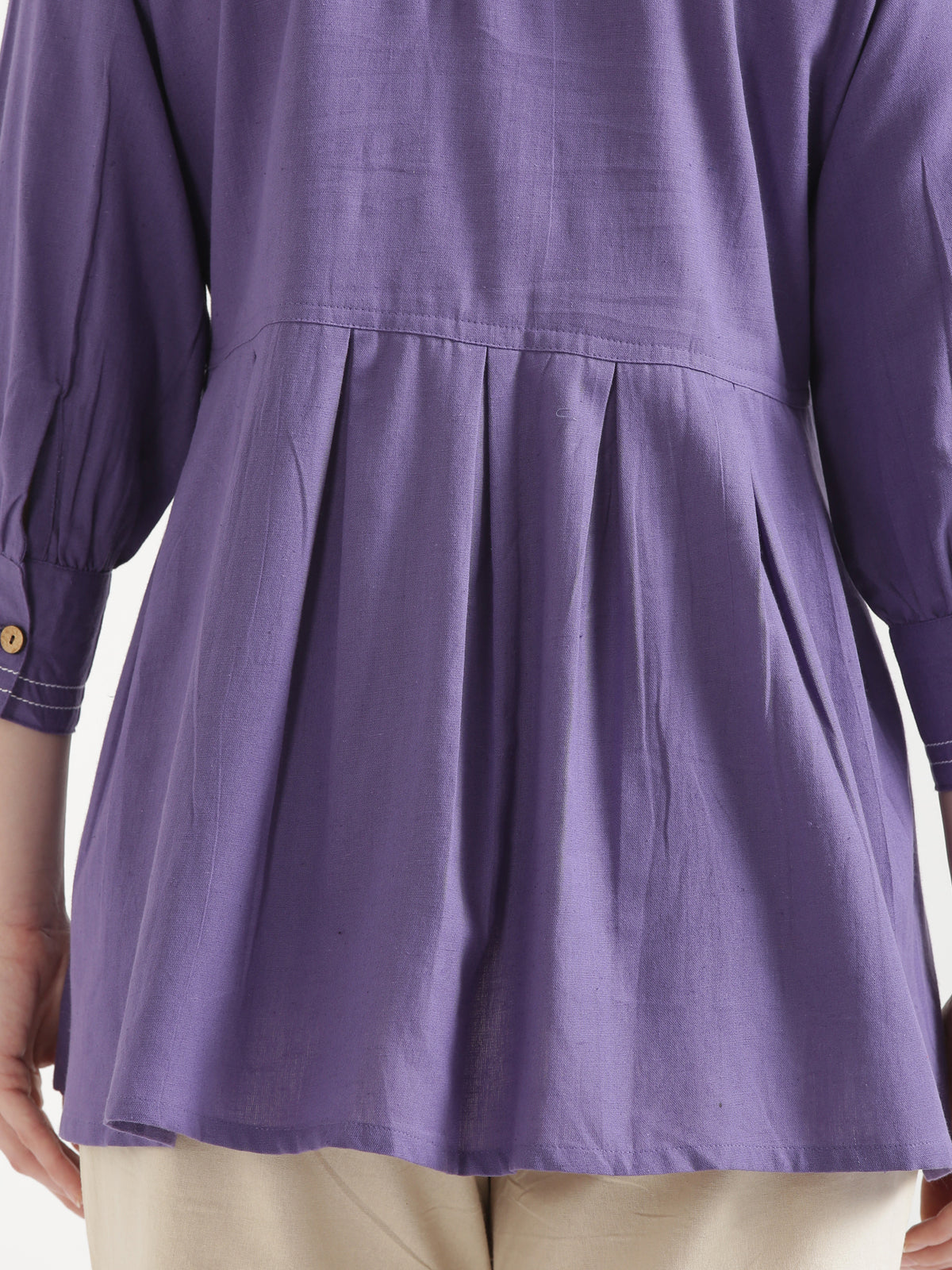 OLIVIA Purple Cotton Short Top