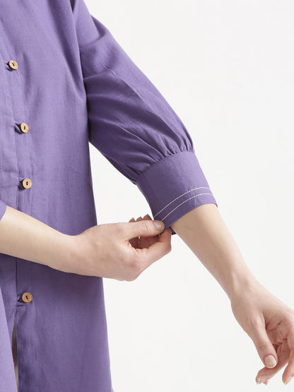 OLIVIA Purple Cotton Short Top