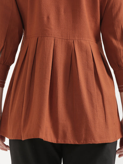 OLIVIA Rust Cotton Short Top