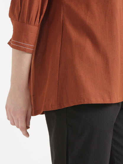 OLIVIA Rust Cotton Short Top