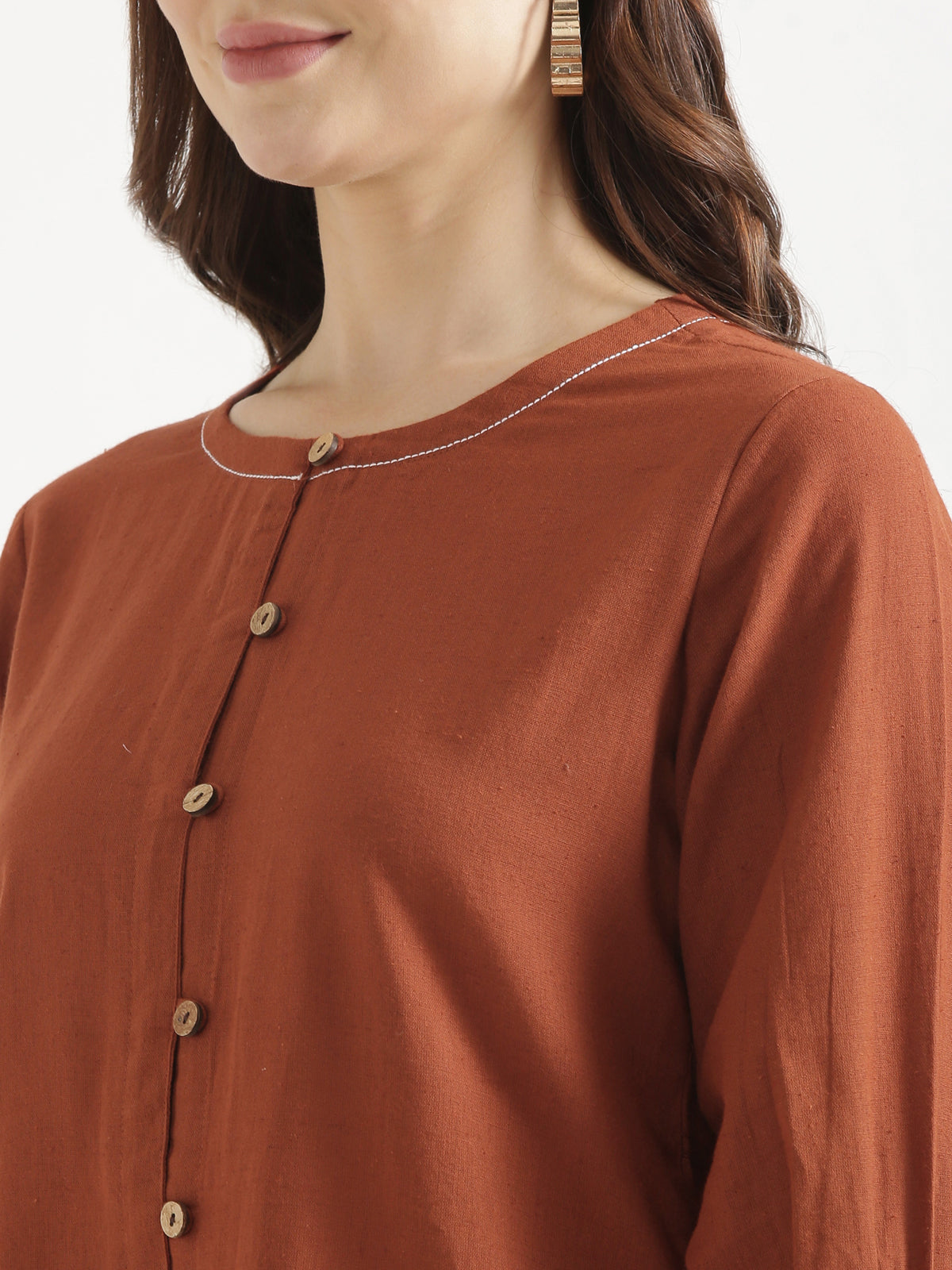 OLIVIA Rust Cotton Short Top