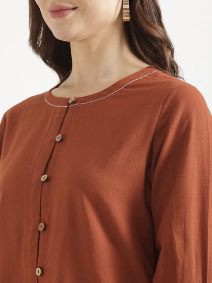 OLIVIA Rust Cotton Short Top