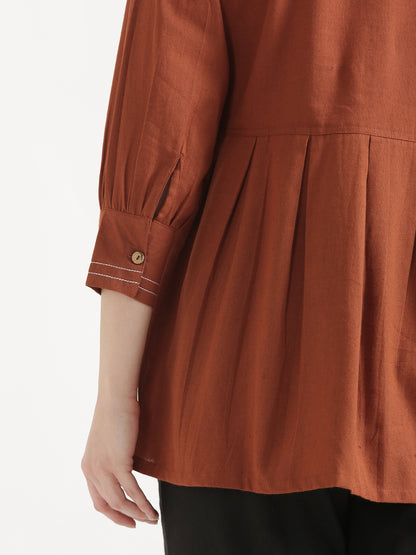 OLIVIA Rust Cotton Short Top