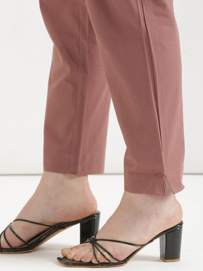 Women Rose Taupe Cotton Pant