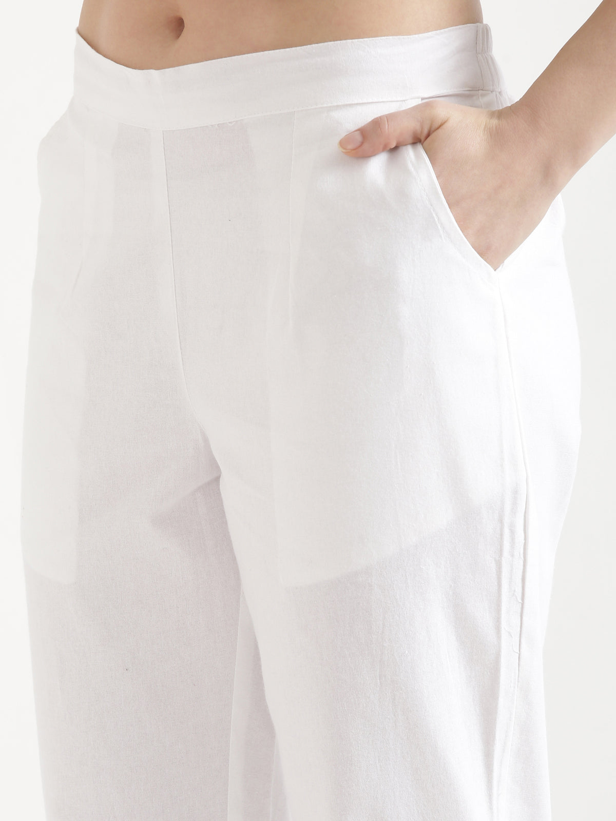 Women White Cotton Pant