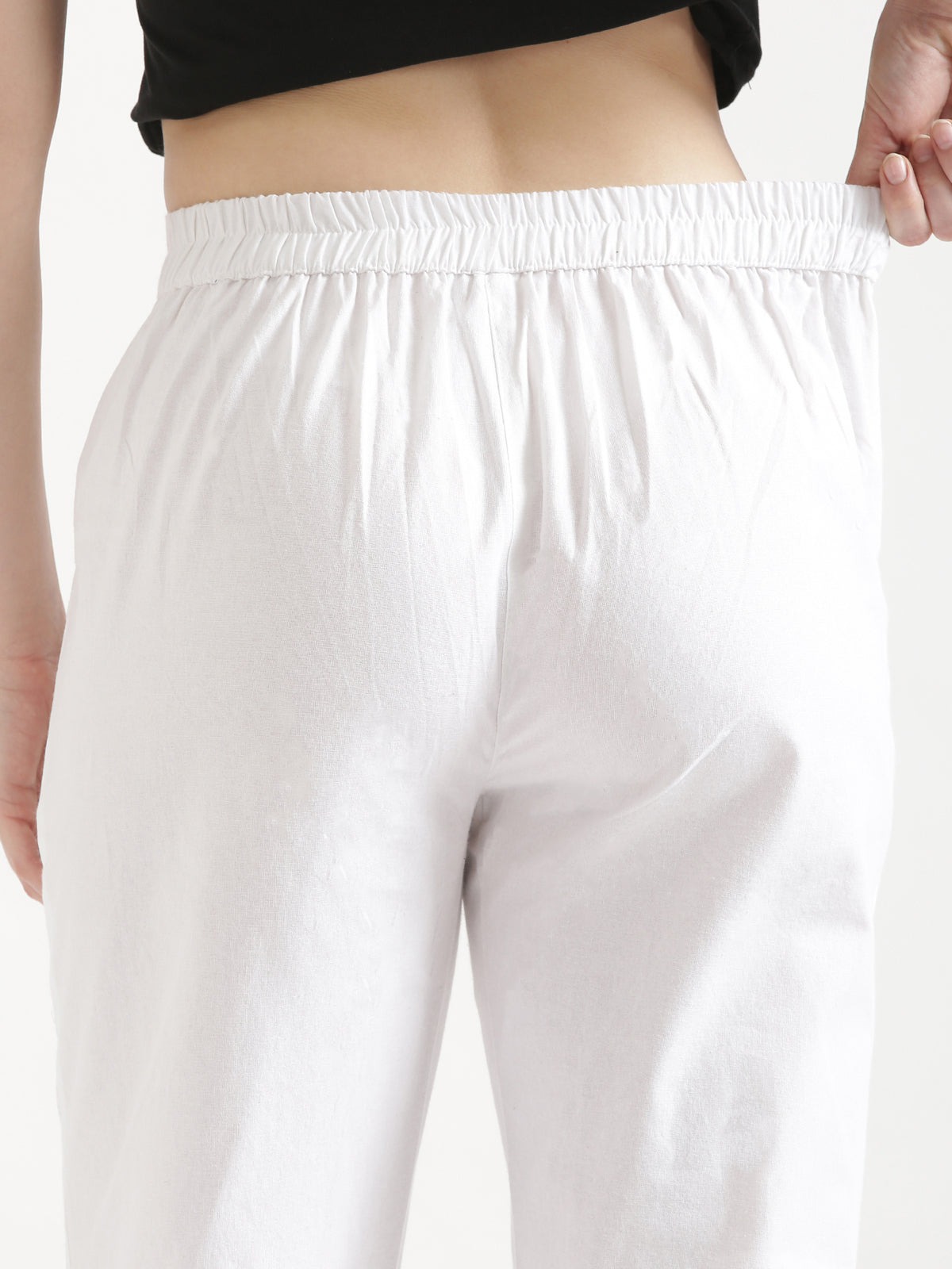 Women White Cotton Pant