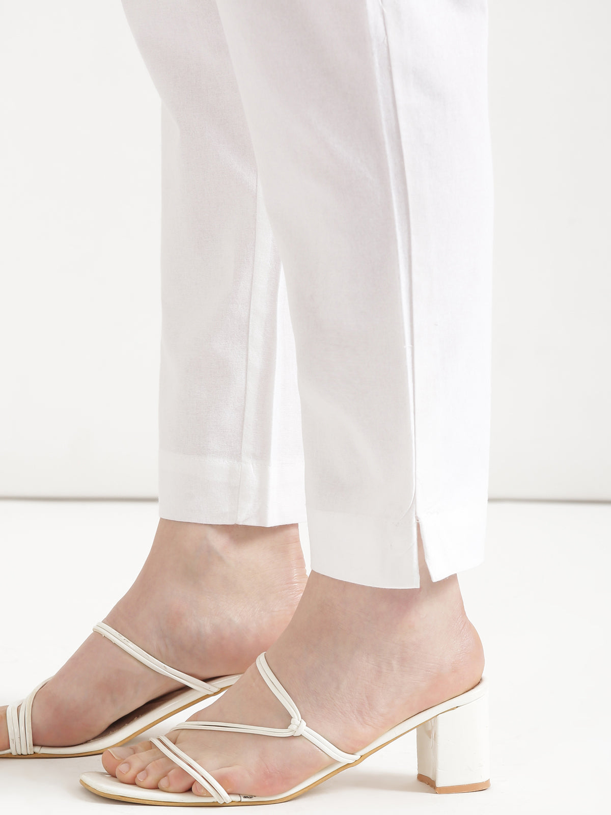 Women White Cotton Pant