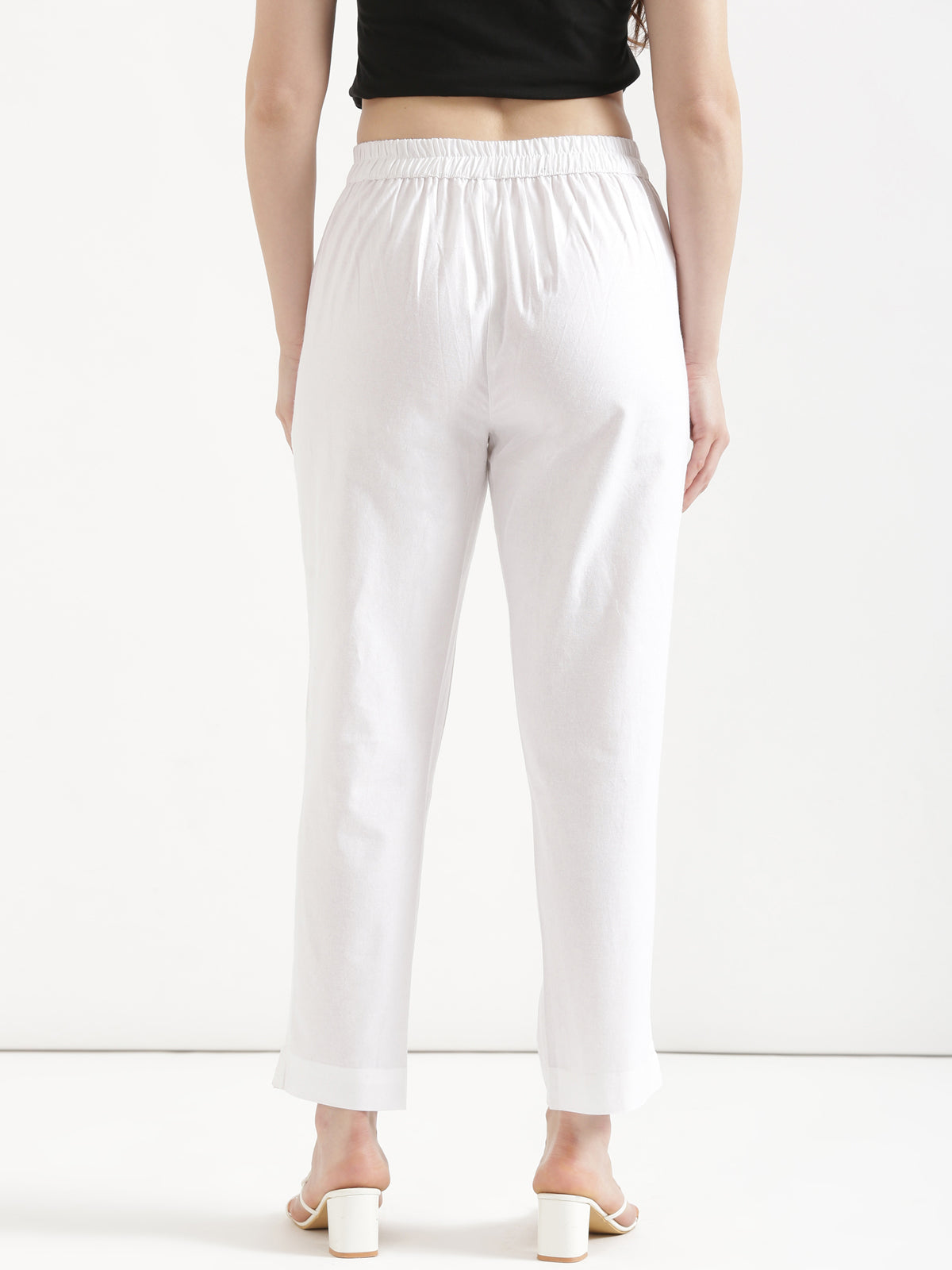 Women White Cotton Pant