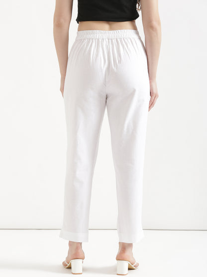 Women White Cotton Pant
