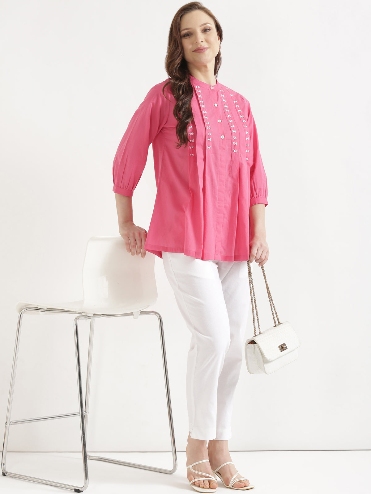 Women White Cotton Pant